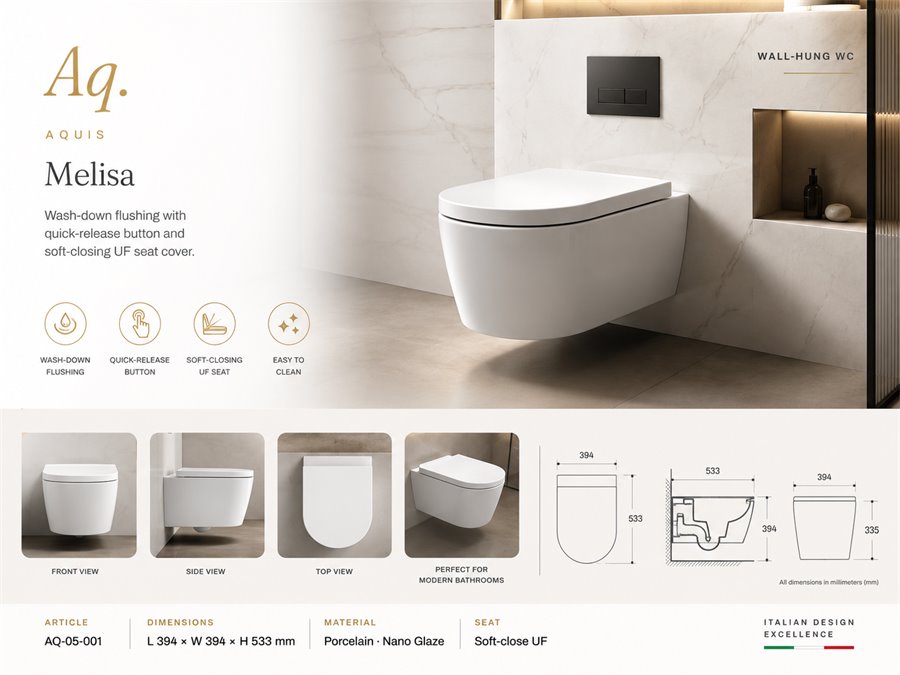AQUIS Melisa wall-hung WC